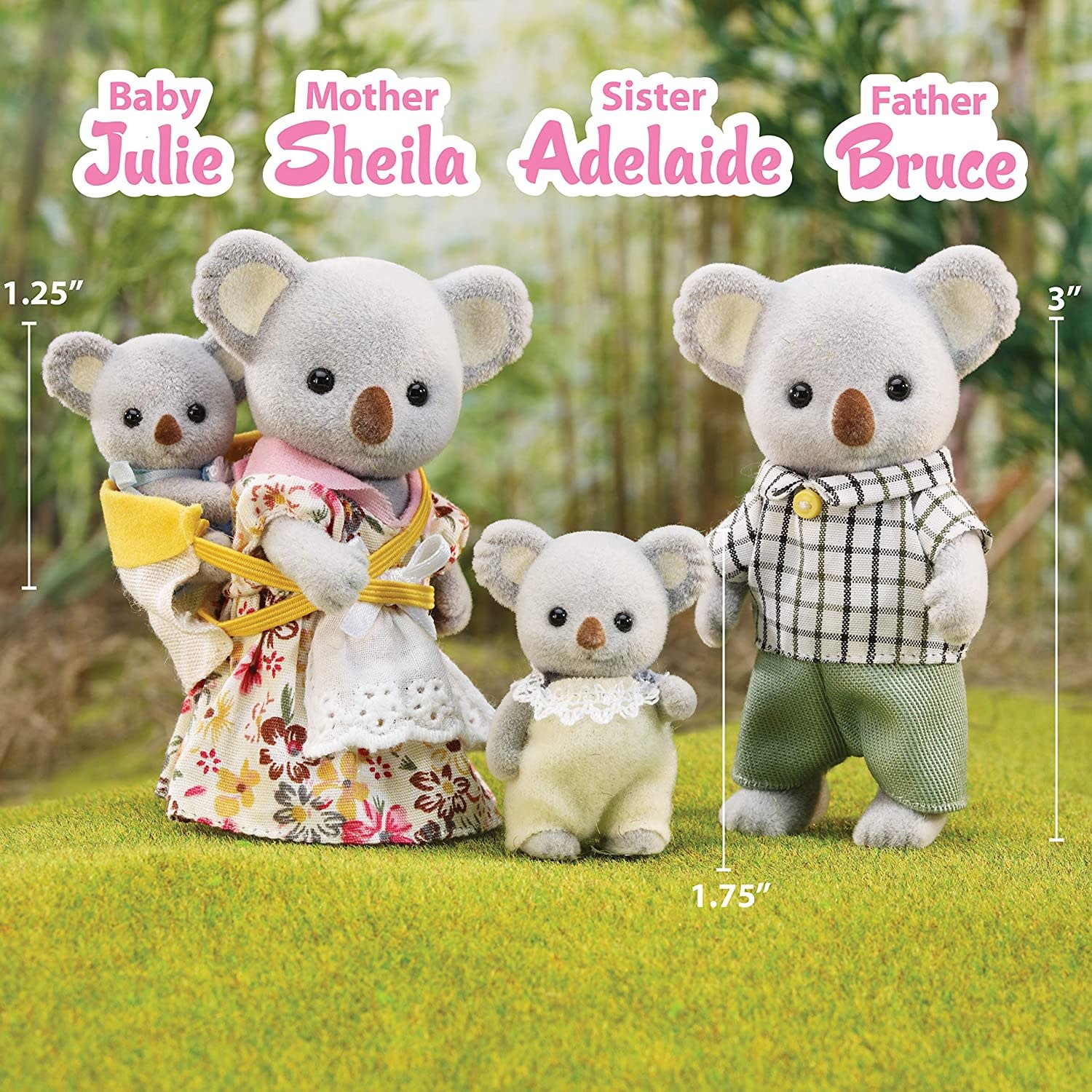 NEW Calico Critters Outback Koala Family 3 Figures Set Mom Dad & Baby 