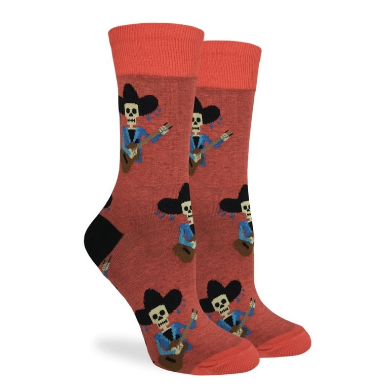 Good Luck Sock Women's Mariachi Skeleton Socks