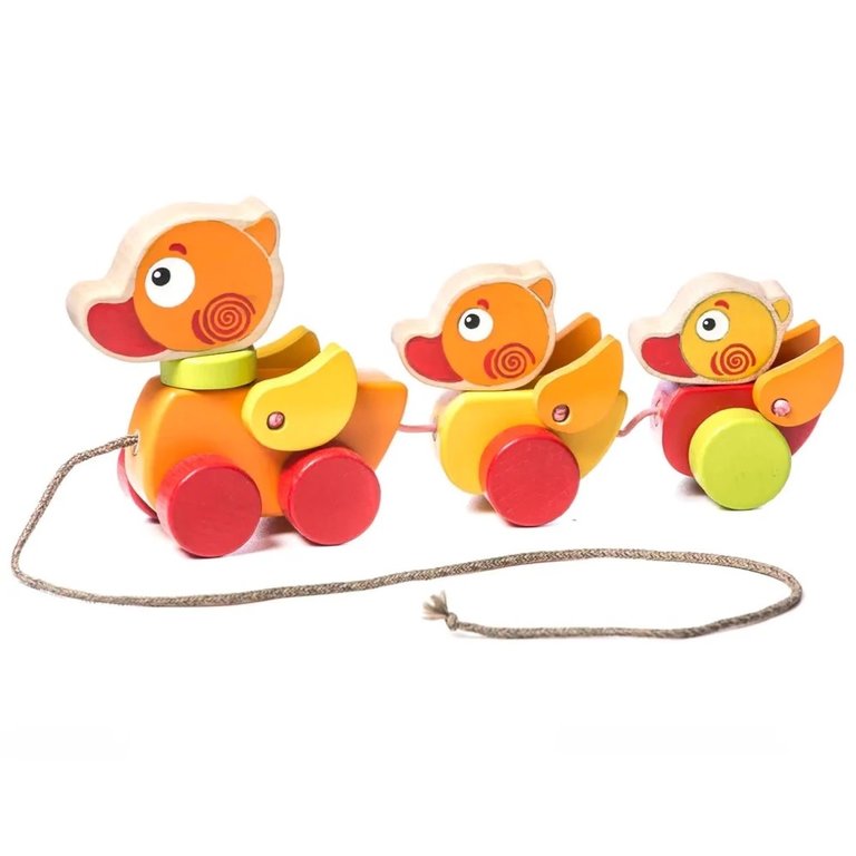 Cubika Wooden Duck Family Pull Toy
