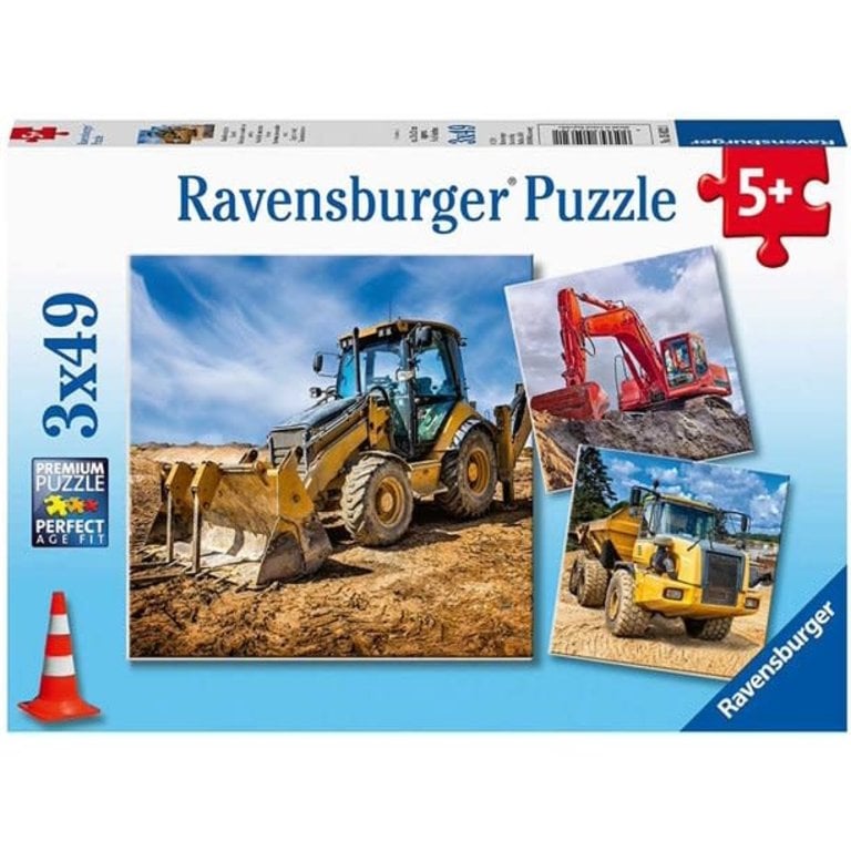 Ravensburger Digger at Work! 3x49pc Jigsaw Puzzle Set