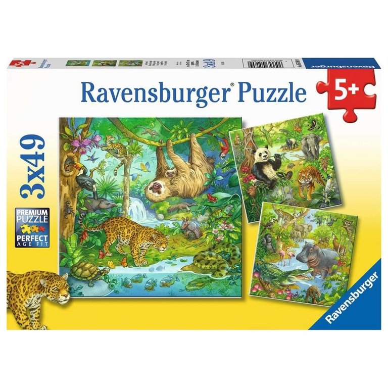 Ravensburger Ravensburger Jungle Fun 3x49pc Jigsaw Puzzle Set