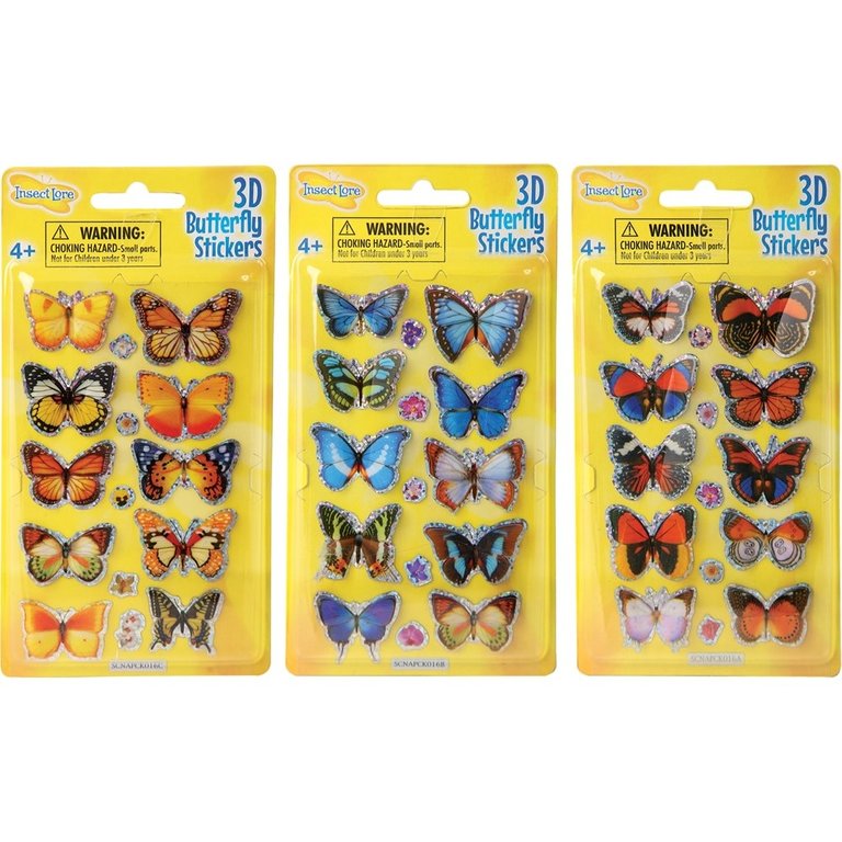 Insect Lore 3D Butterfly Stickers Single Assorted