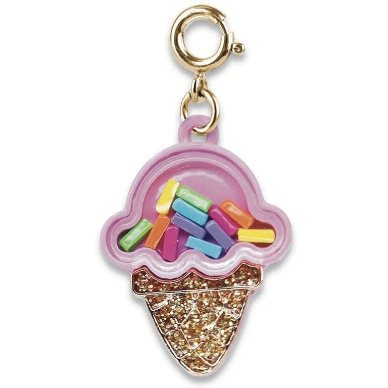 Gold Ice Cream Cone Shaker Charm