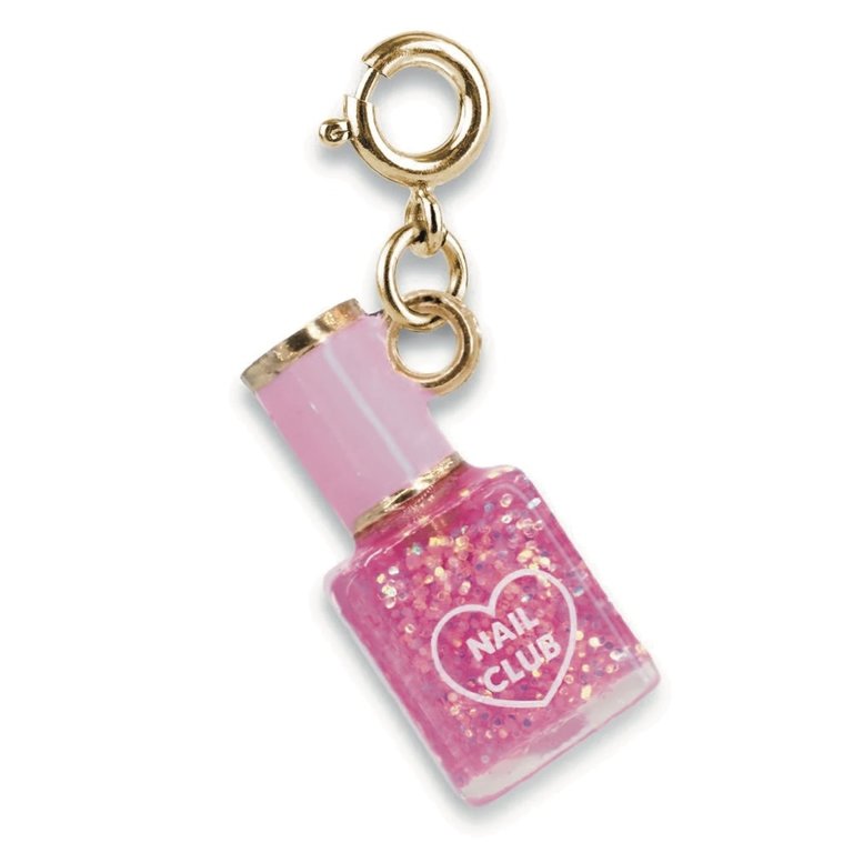 Gold Glitter Nail Polish Charm