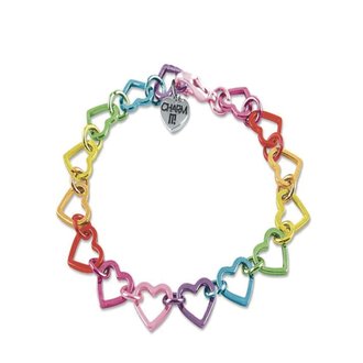 Rainbow Heart Chain Bracelet