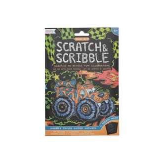 Ooly Mini Scratch & Scribble Monster Trucks