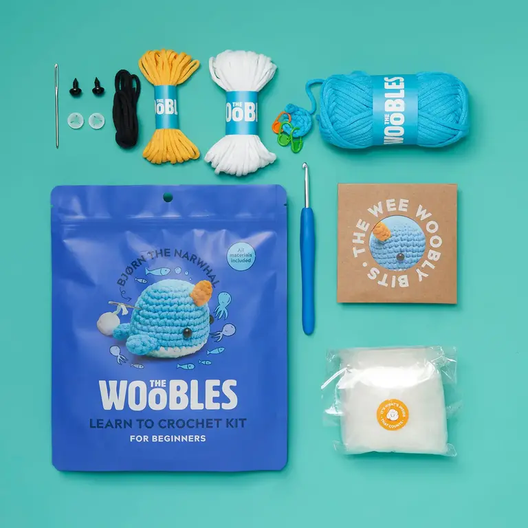 The Woobles Bjorn the Narwhal Crochet Kit