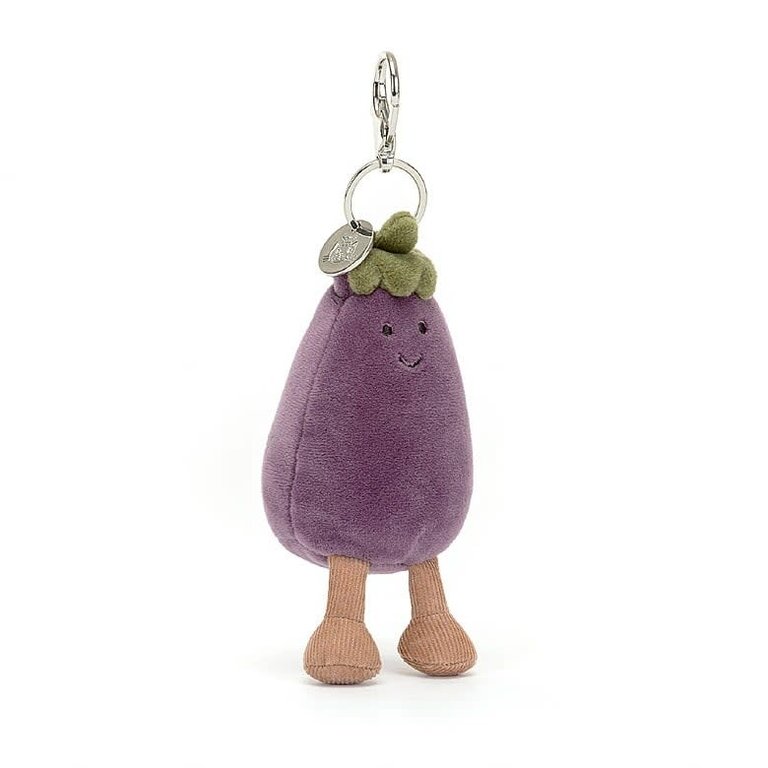 Jellycat Vivacious Eggplant Bag Charm Keychain