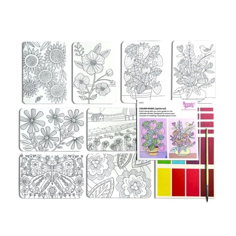Ooly Scenic Hues Watercolor Flowers & Gardens