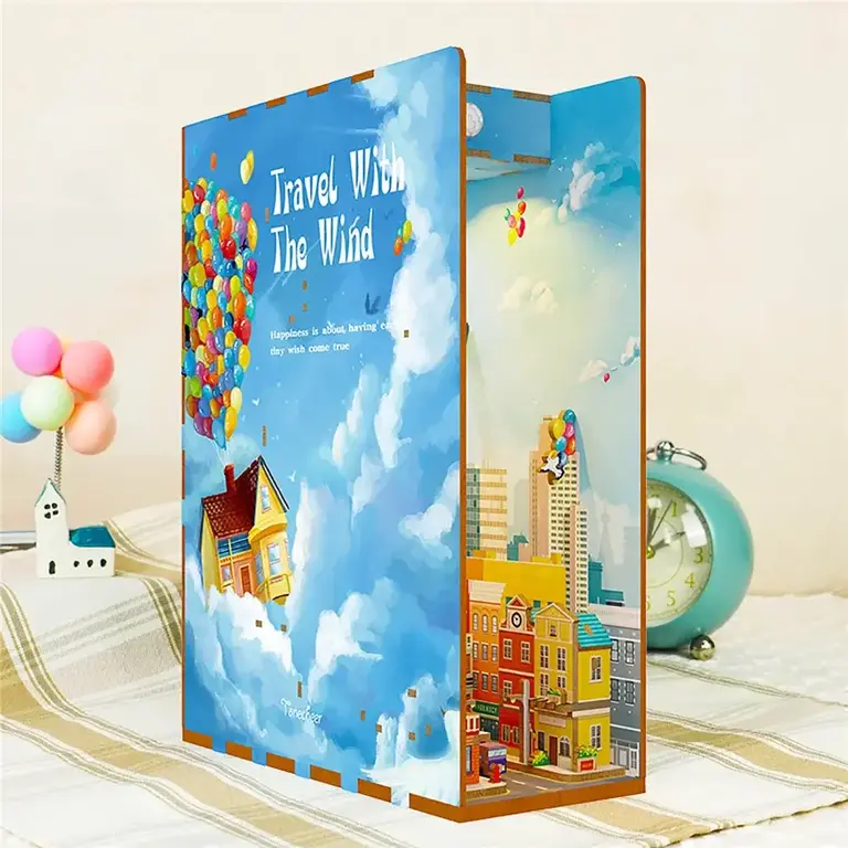 Hands Craft DIY Mini Book Nook Travel with the Wind