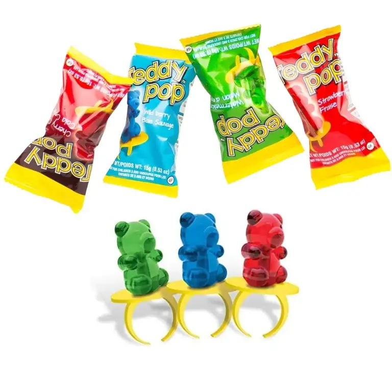 Teddy Bear Ring Lollipop Assorted Single