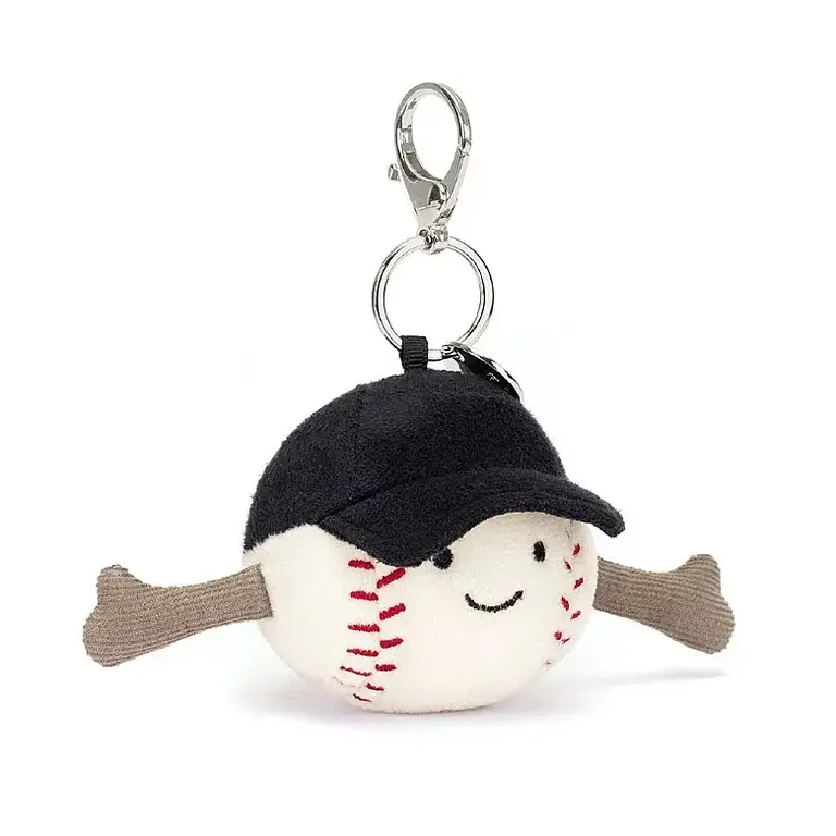 Jellycat Amuseable Sports Baseball Bag Charm Keychain