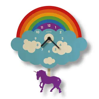 Rainbow Unicorn Pendulum Clock