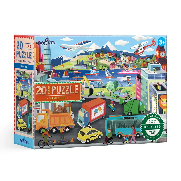 eeBoo EeBoo Vehicles 20pc Jigsaw Puzzle