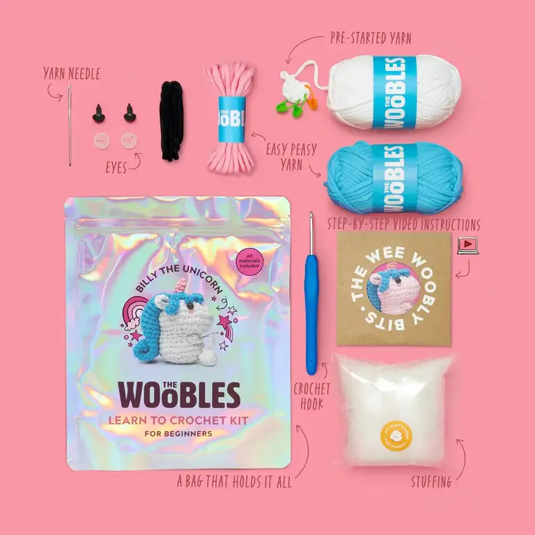 The Woobles Billy the Unicorn Crochet Kit