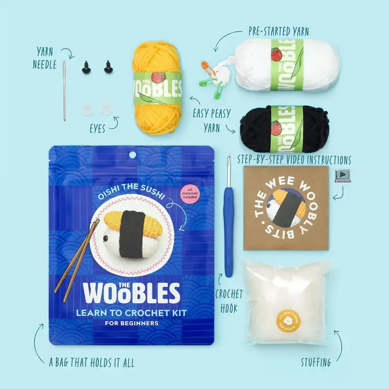 The Woobles Oishi the Sushi Beginner Crochet Kit