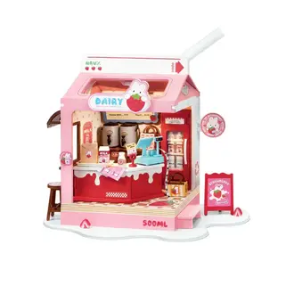 Hands Craft DIY Miniature House Kit: Strawberry Milk Box