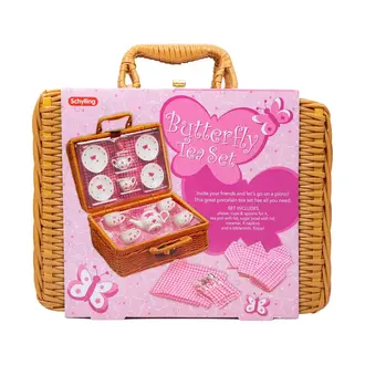 Butterfly Tea Set with Basket