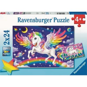 Ravensburger Unicorn and Pegasus 2x24 Jigsaw Puzzle Set