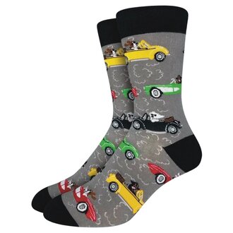 Good Luck Sock Men's Dogs Driving Cars Socks