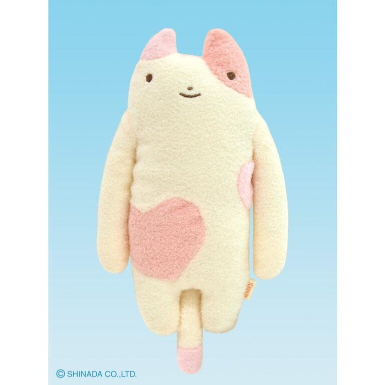 Shinada Co., LTD Fumofumo San Pink Heart Cat Plush