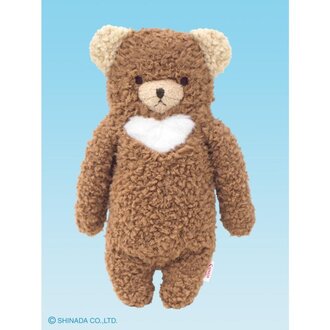 Shinada Co., LTD Fumofumo San Fuzzy Bear Brown Plush
