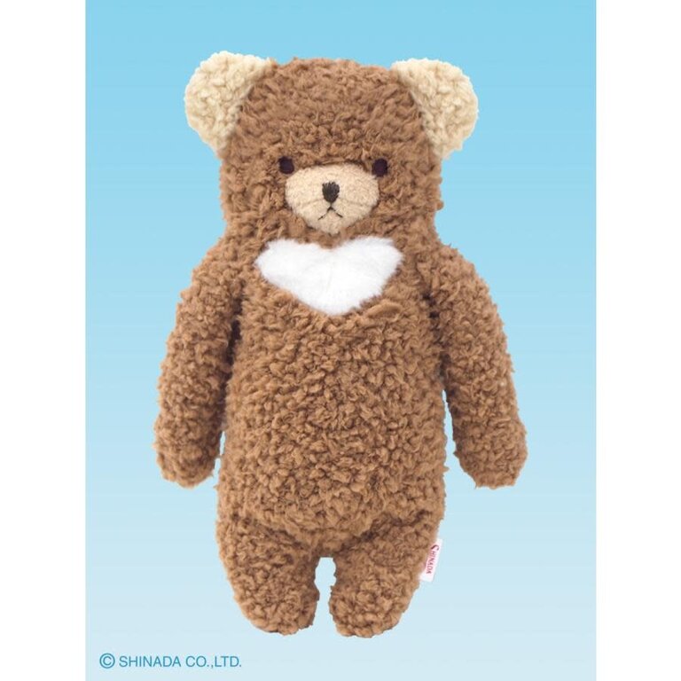 Shinada Co., LTD Fumofumo San Fuzzy Bear Brown Plush