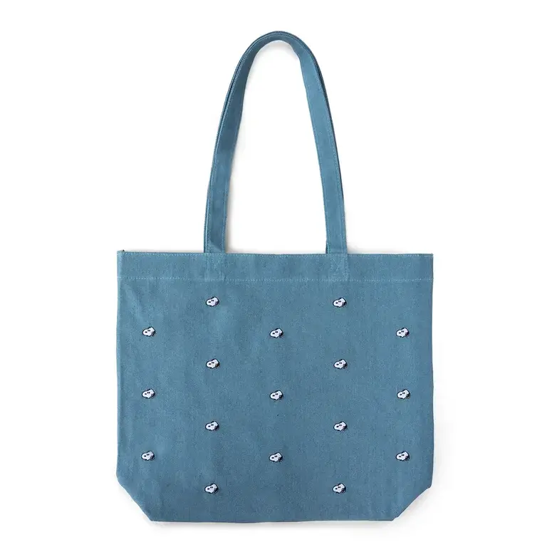 Three Potato Four Embroidered Snoopy Tote Bag Blue or Green