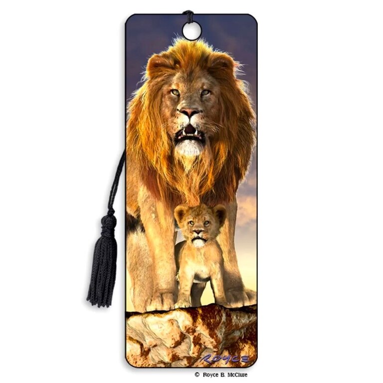Lion & Cub 3D Bookmark