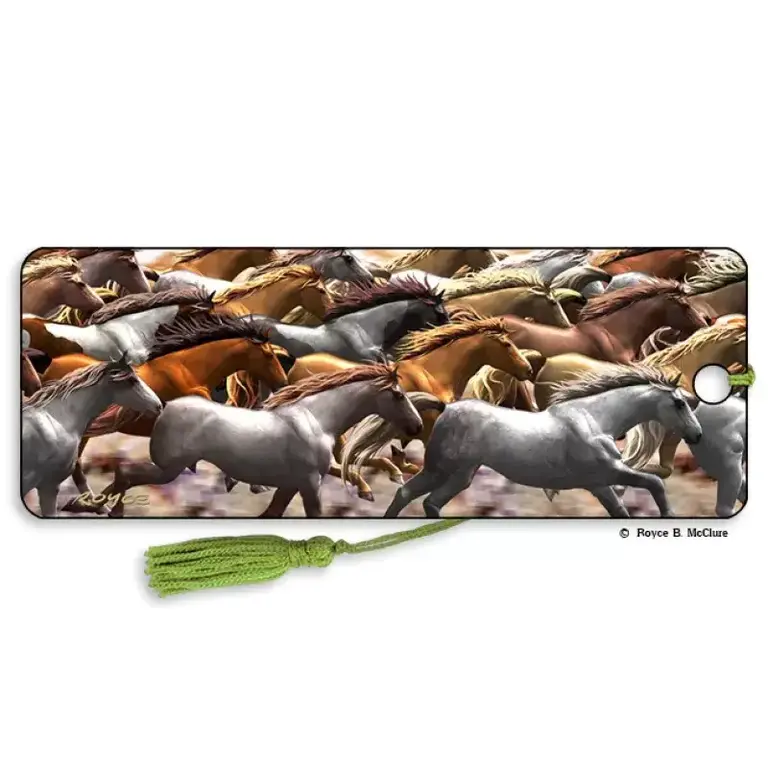 Running Horses 3D Bookmark