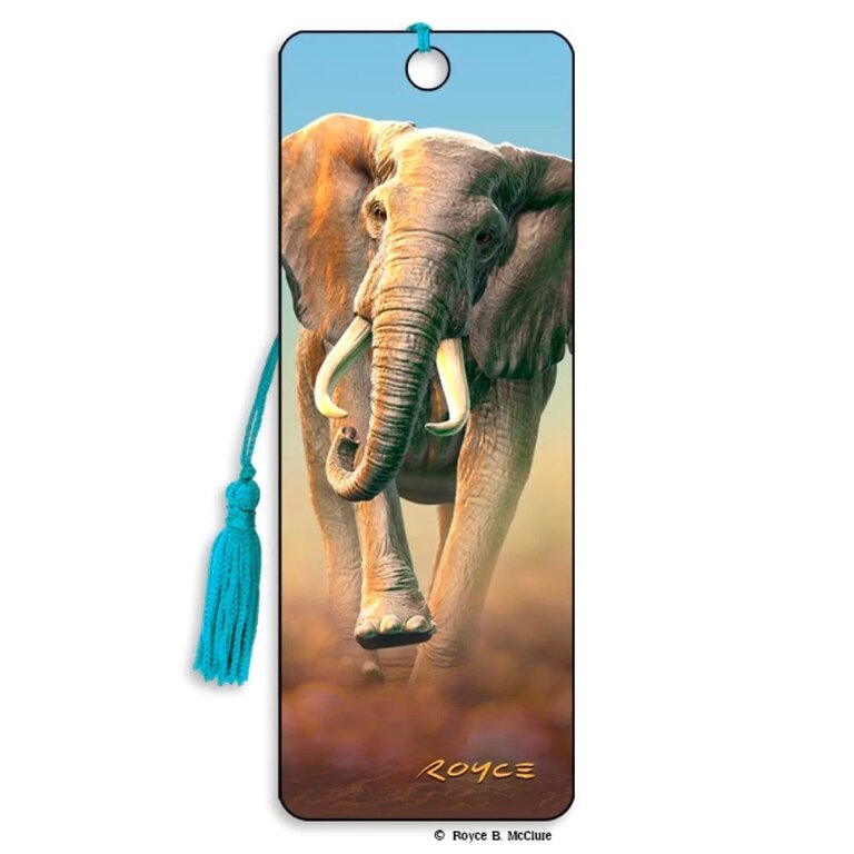 Charging Elephant 3D Bookmark