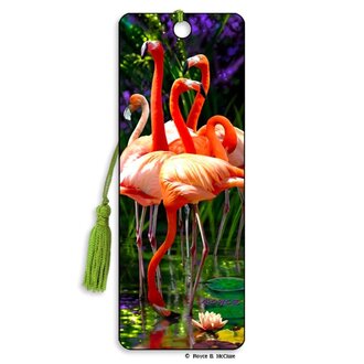 Flamingos 3D Bookmark