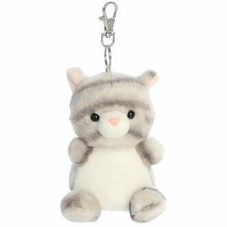 Aurora Palm Pals Clip On Silver Kitty Keychain