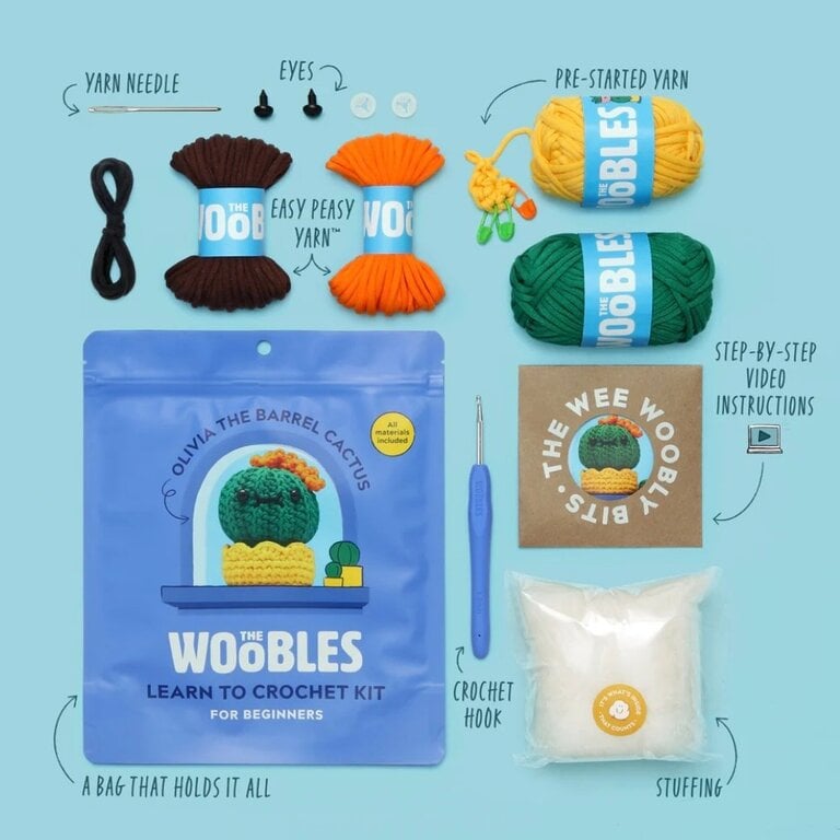 The Woobles Olivia the Barrel Cactus Beginner Crochet Kit