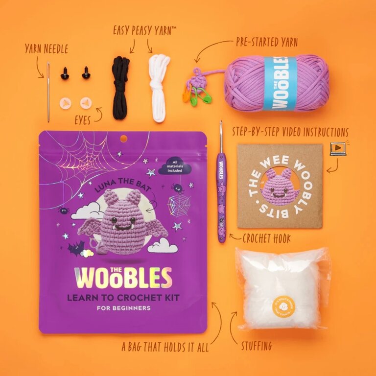 The Woobles Luna the Bat Beginner Crochet Kit