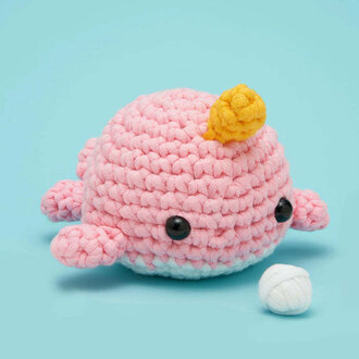 The Woobles Bjorn the Pink Narwhal Beginner Crochet Kit