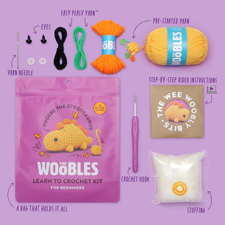 The Woobles Phoebe the Stegosaurus Beginner Crochet Kit