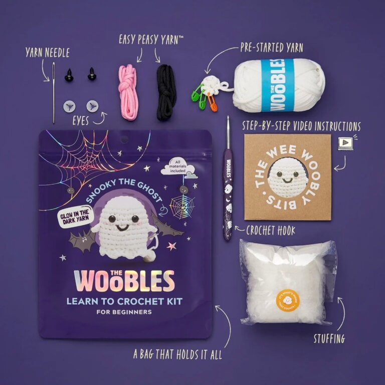 The Woobles Snooky the Ghost Beginner Crochet Kit