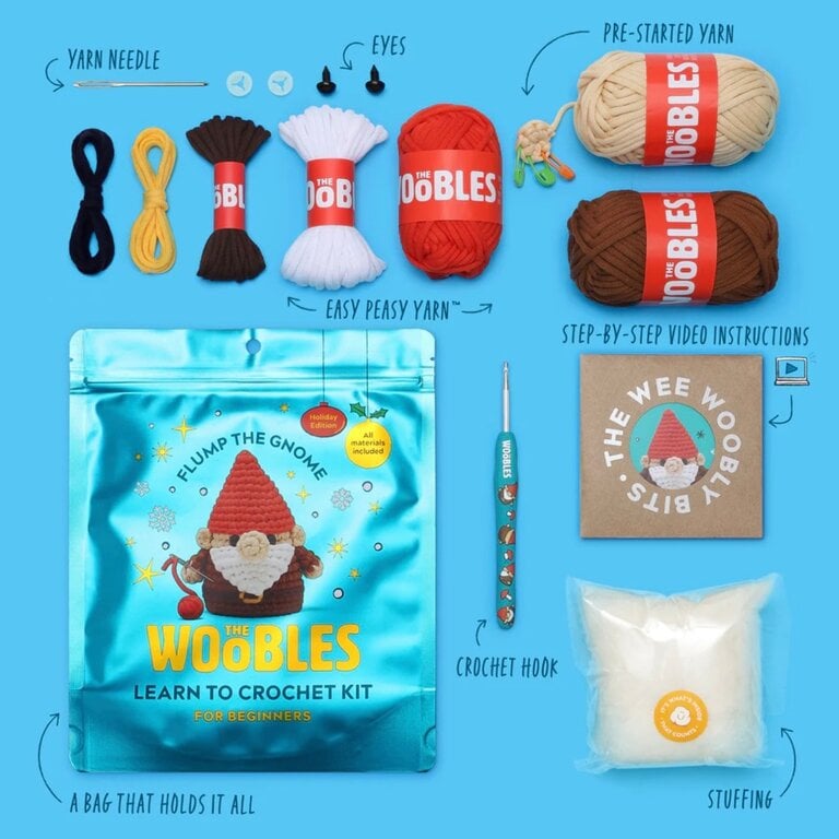 The Woobles Flump the Gnome Beginner Crochet Kit