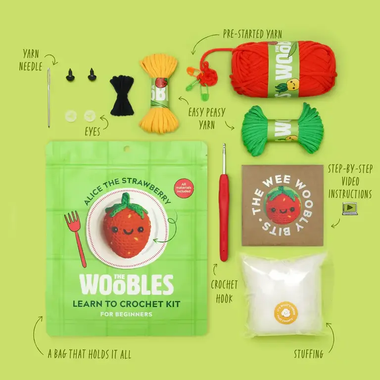 The Woobles Alice the Strawberry Crochet Kit