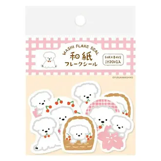 Furukawashiko Cherry Fluffy Dog Flake Sticker Pack