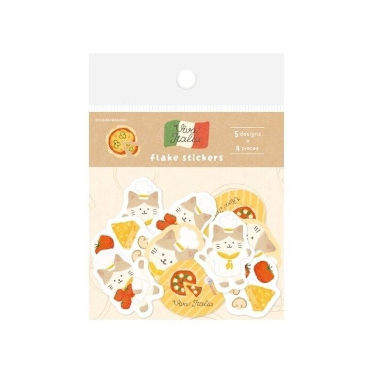 Furukawashiko Cat Pizza Kitchen Flake Sticker Pack