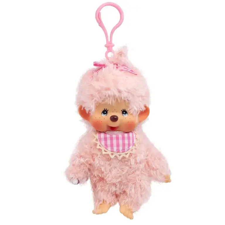 Sekiguchi Monchhichi Fluff Pink Clip