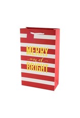 USA Merry And Bright Stripes Double Wine Bag