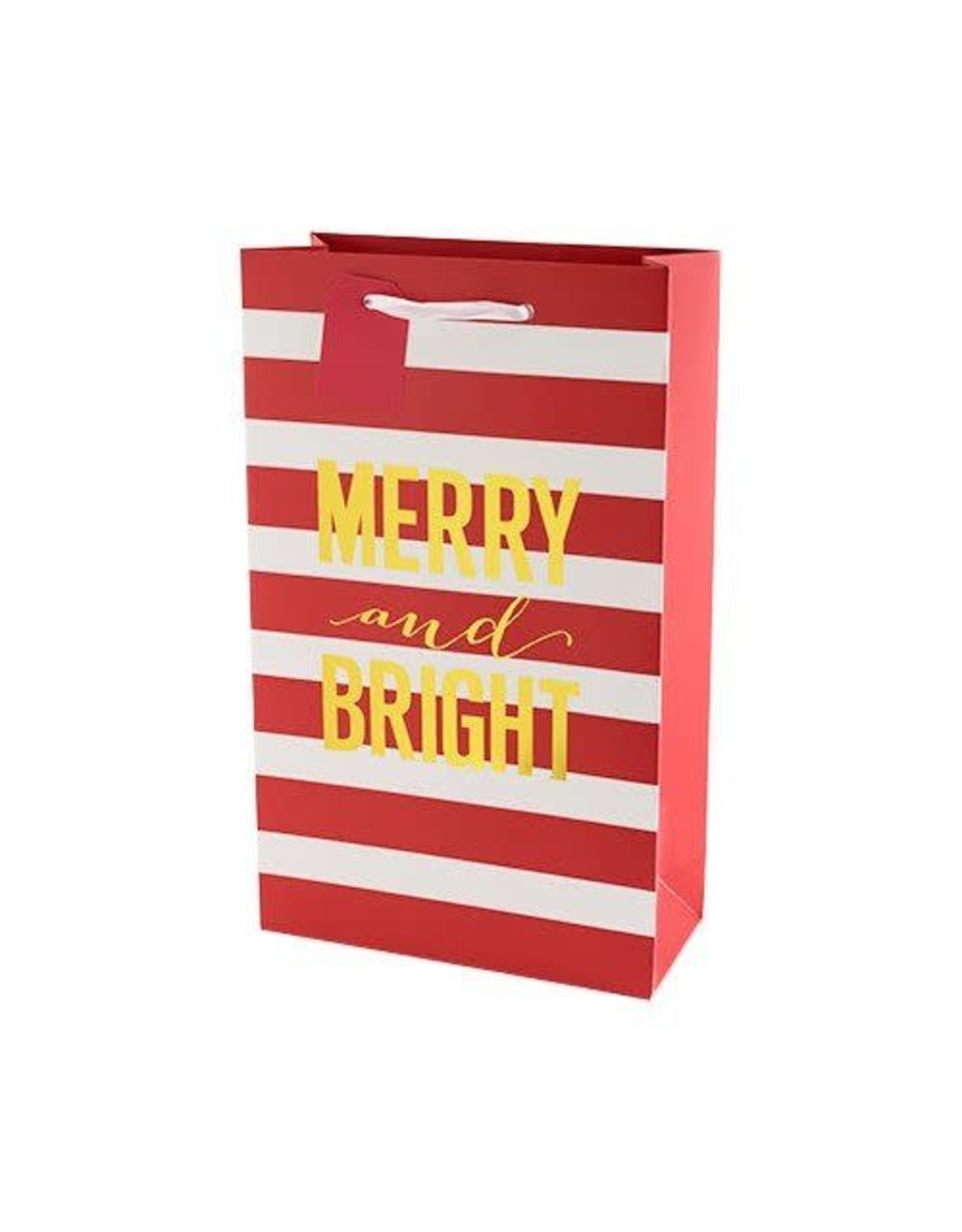 USA Merry And Bright Stripes Double Wine Bag