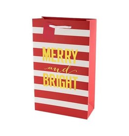 USA Merry And Bright Stripes Double Wine Bag