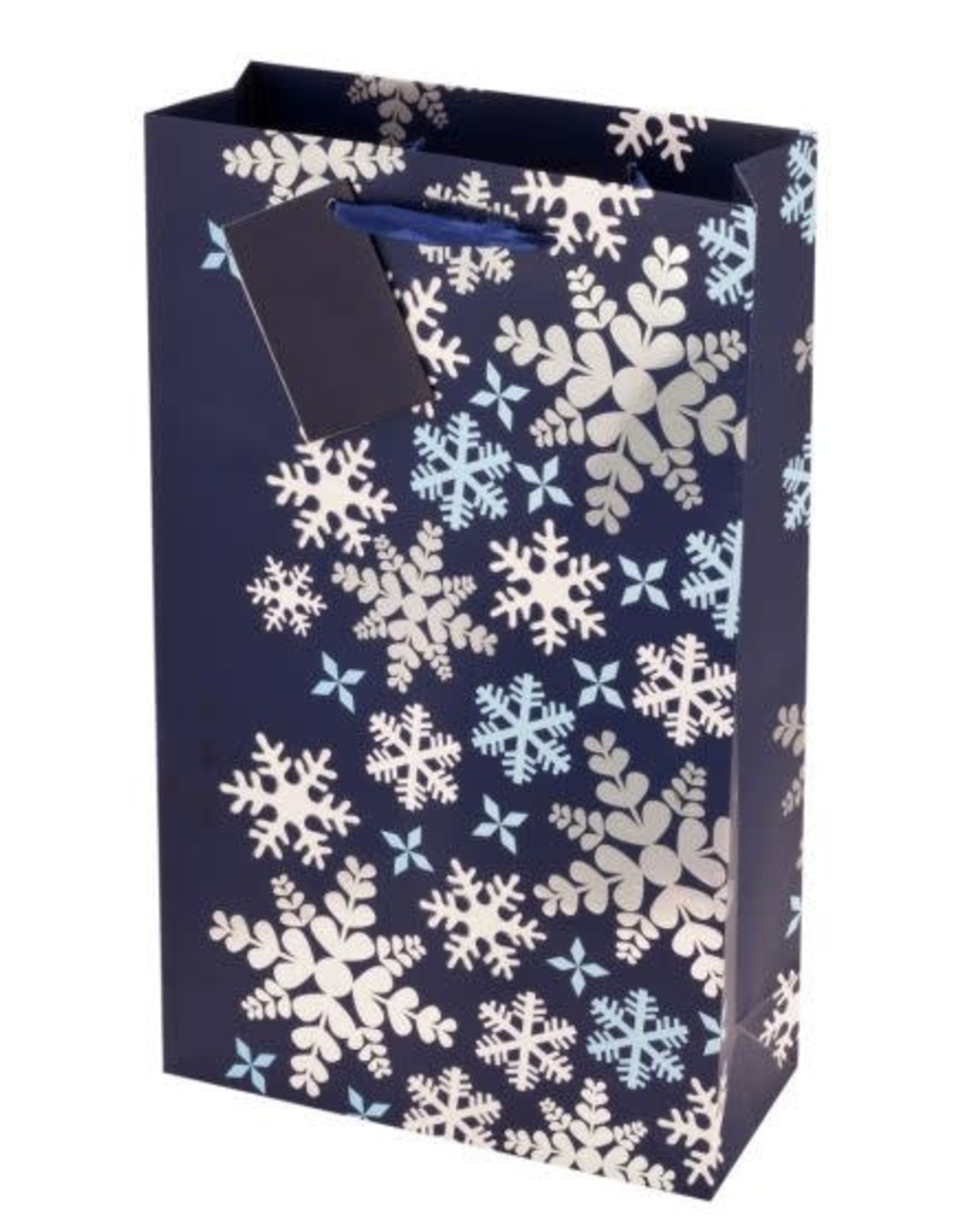 Blue Snowflakes Double Bottle Wine Bag