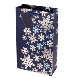 Blue Snowflakes Double Bottle Wine Bag