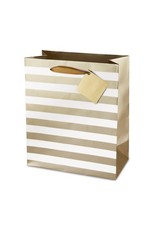 Ritzy Metallic Stripes Double Bottle Gift Bag #4484