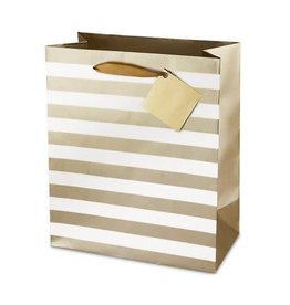 Ritzy Metallic Stripes Double Bottle Gift Bag #4484